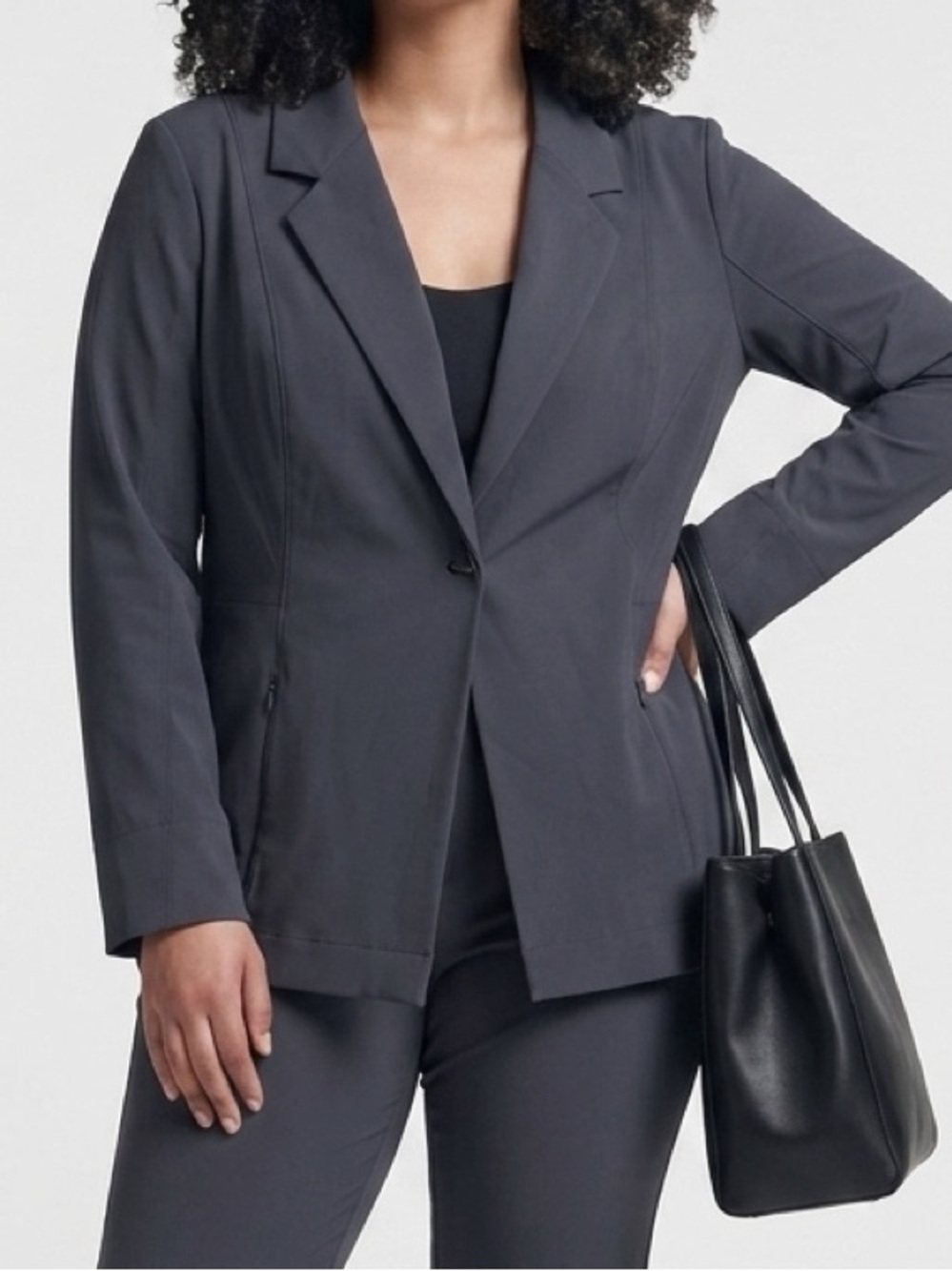 MM Lafleur Navy Single-Button Tailored Blazer